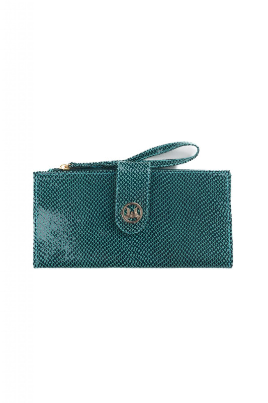 Unisex Wallet: Pine Green Snake Print