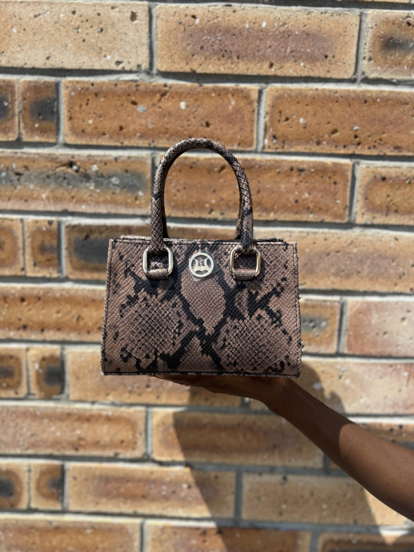 Lagos Mini: Grey and Black Snake Print