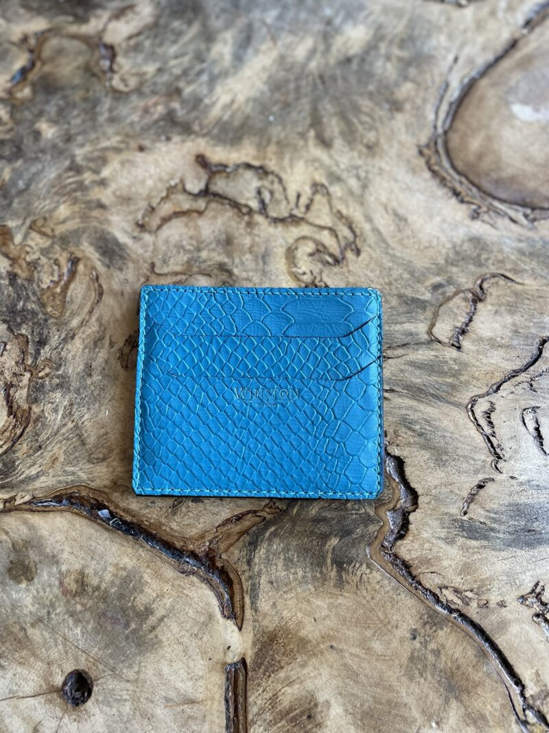 Cardholder: Light Blue Snake Print