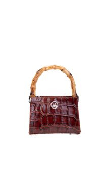 The Naya Bag: Glossy Rust Crocodile Print