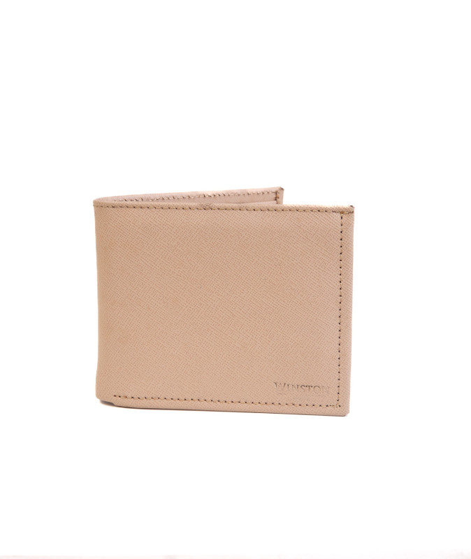 Wallet: Beige Saffiano Print