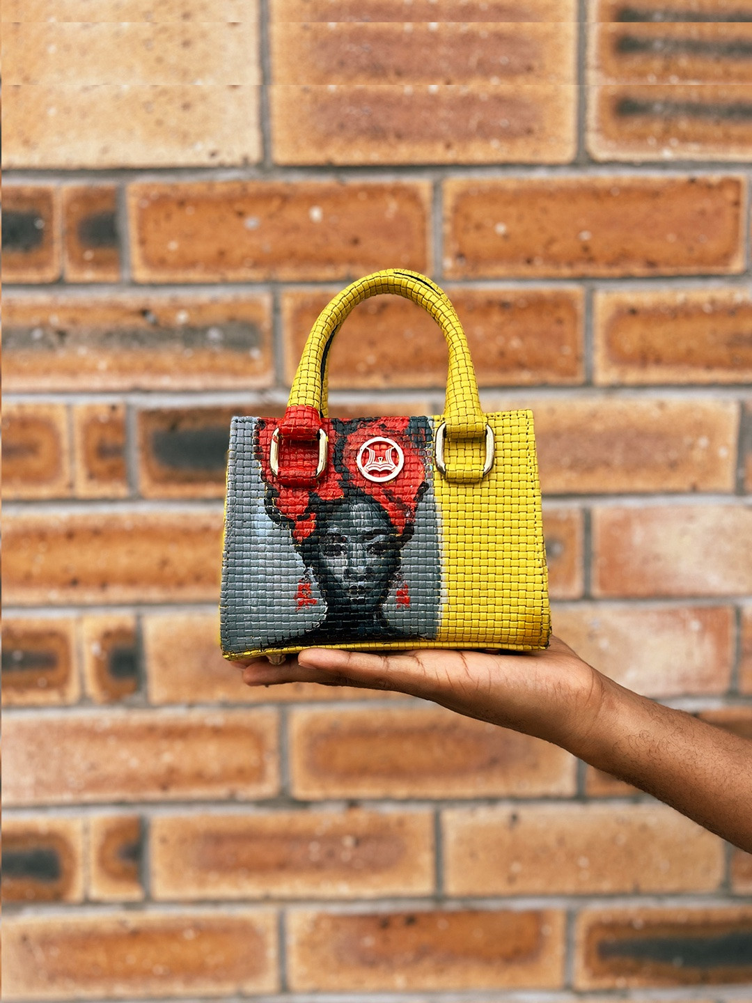 Lagos Micro: Lemon Basket Woven Leather Print Meets Art #5