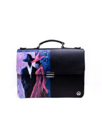 Satchel Work Case: Black with Art #2