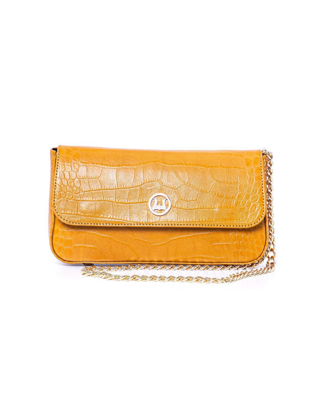 Bamako Mini: Canary Yellow Crocodile Print