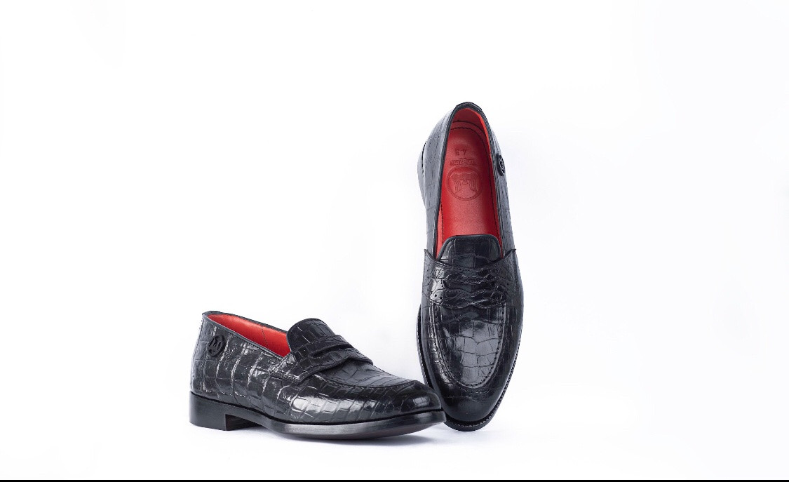 Luxury Loafers: Black Crocodile Skin