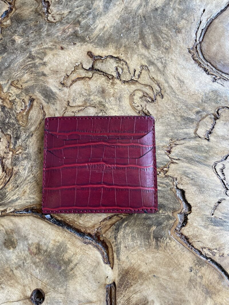 Cardholder: Cherry Wine Crocodile Print