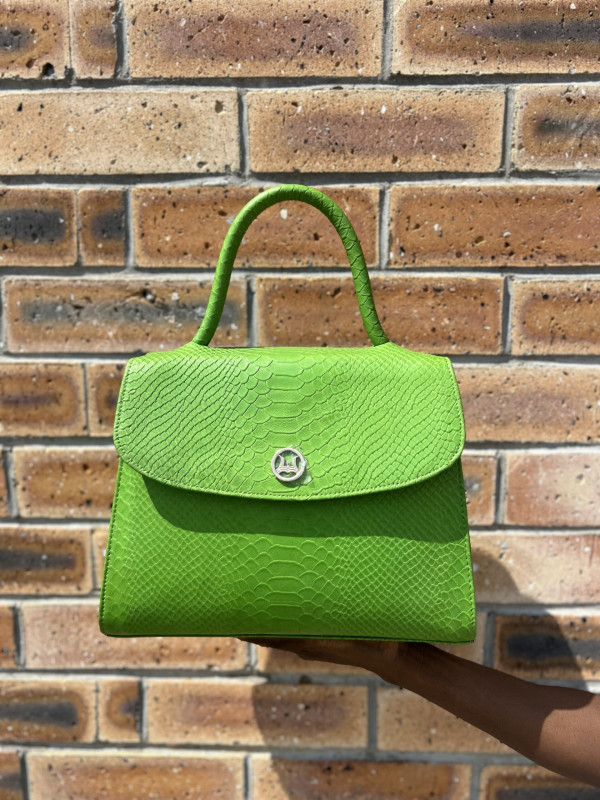 Paris Midi: Lime Green Snake Print