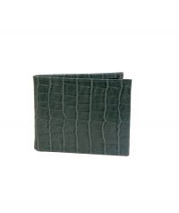 Wallet: Army Green Crocodile Print