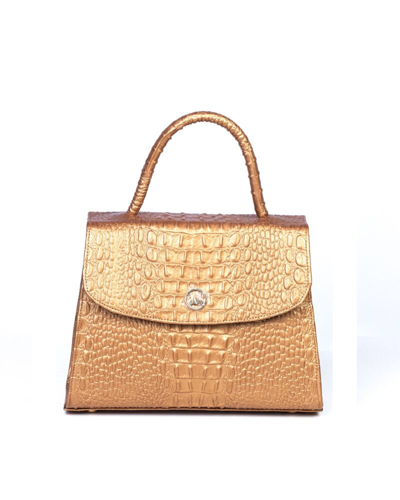 Paris Midi: Gold Textured Crocodile Print