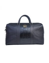 Duffle Bag: Plain Black and Black Crocodile Print