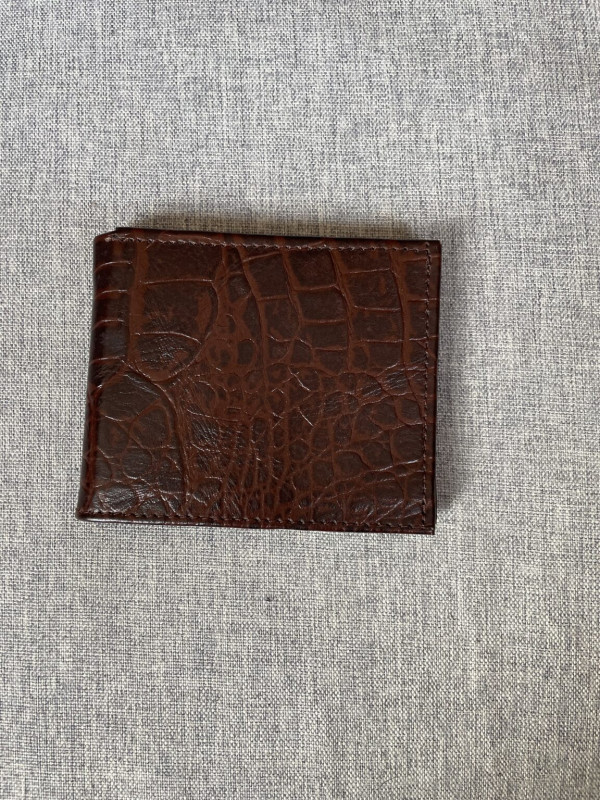 Wallet: Dark Brown Crocodile Print