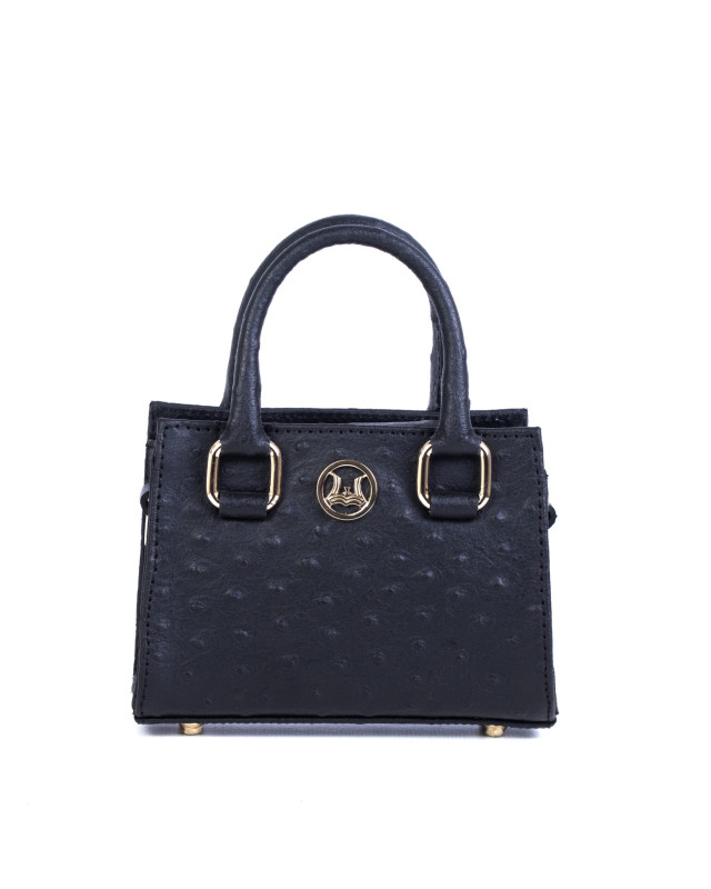 Lagos Micro: Black Ostrich Print