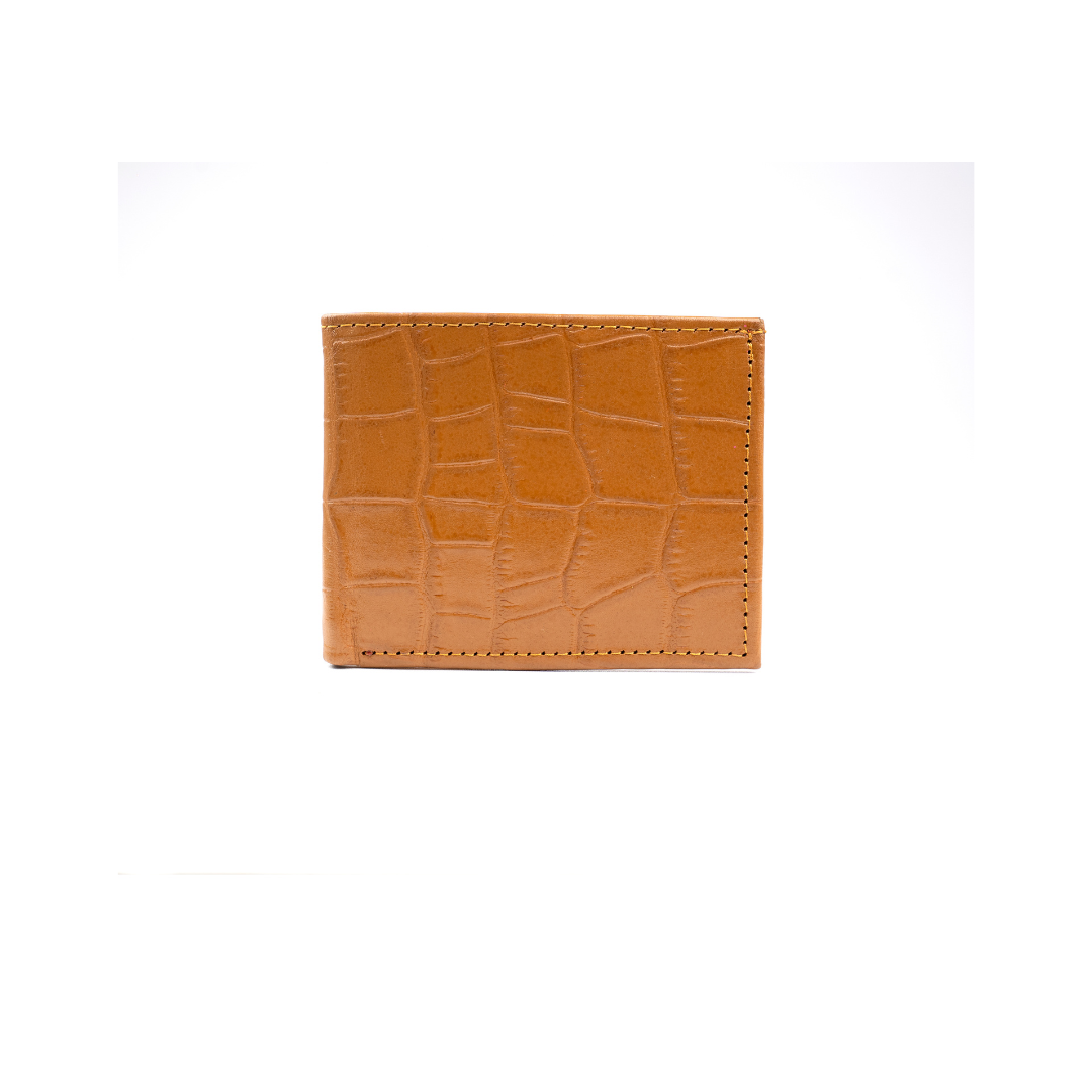 Wallet: Caramel Crocodile Print