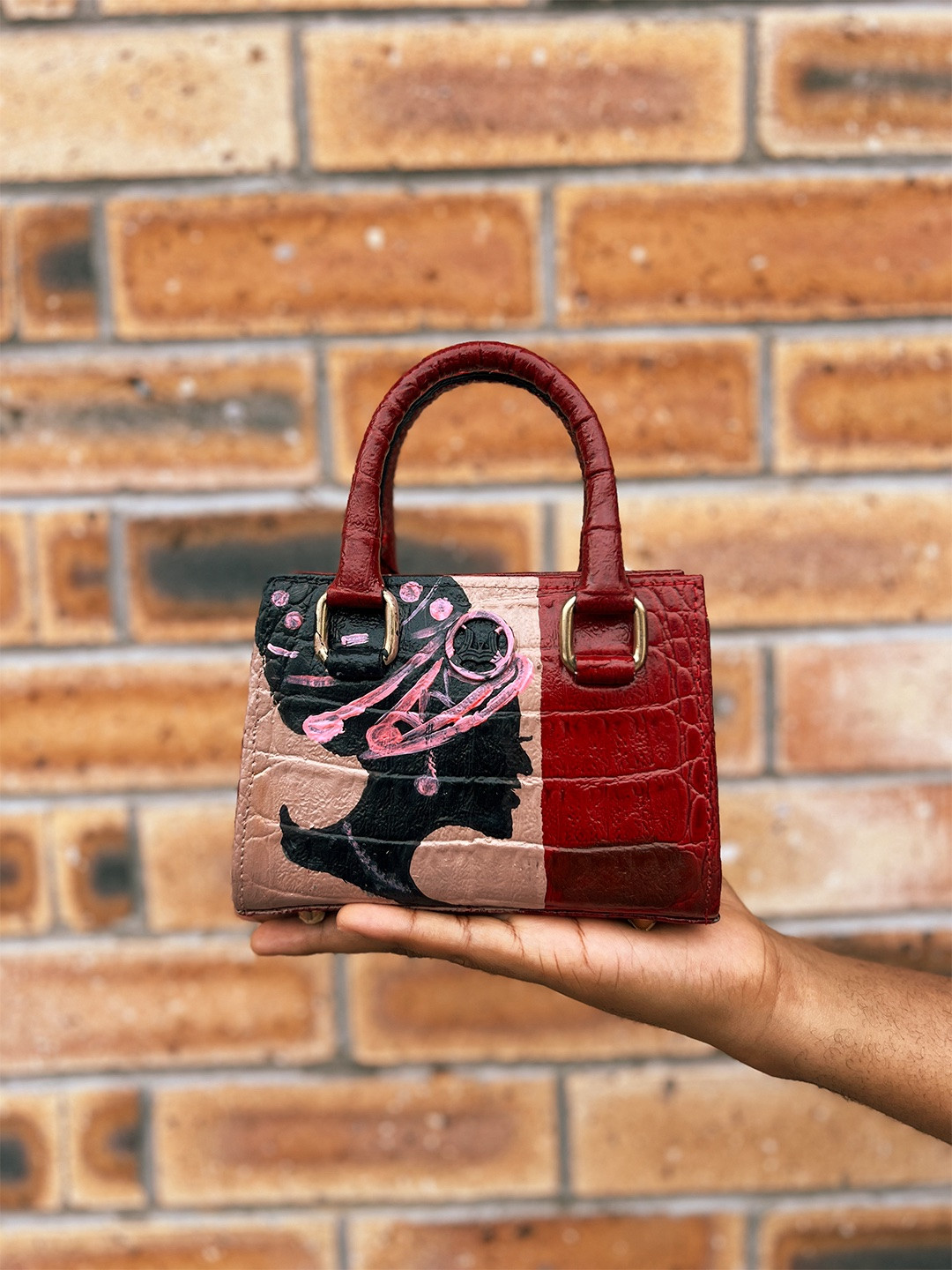 Lagos Micro: Blood Red Crocodile Print Meets Art #1