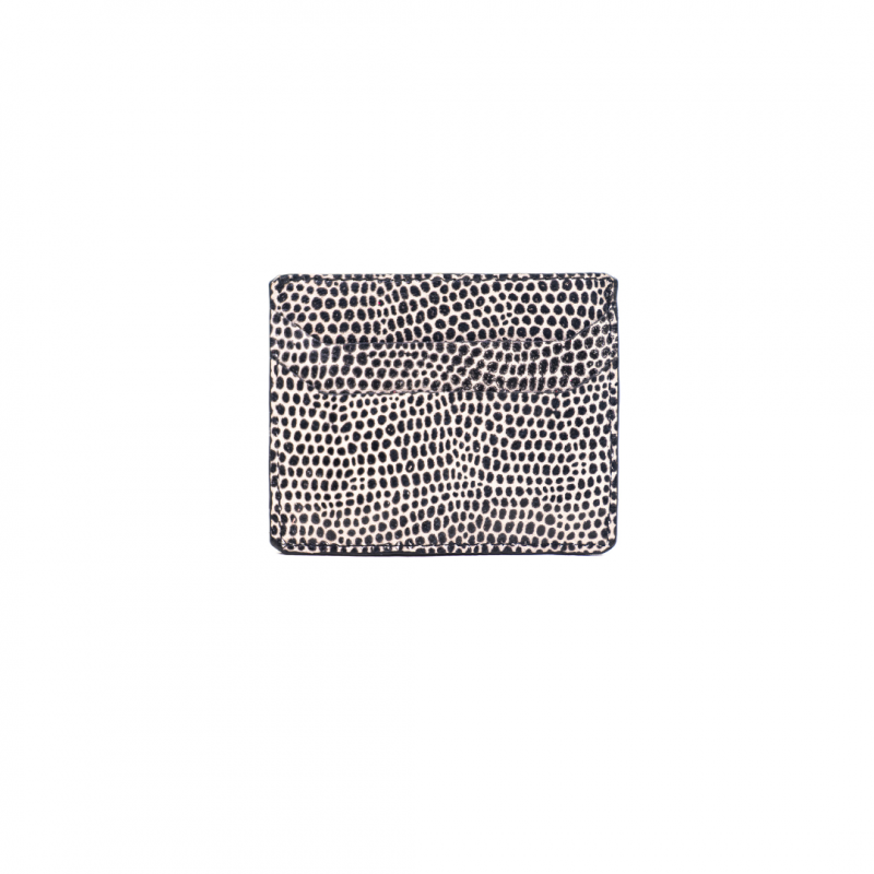 Cardholder: White and Black Spotted Print