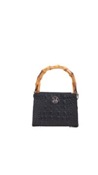 The Naya Bag: Black Crocodile Print