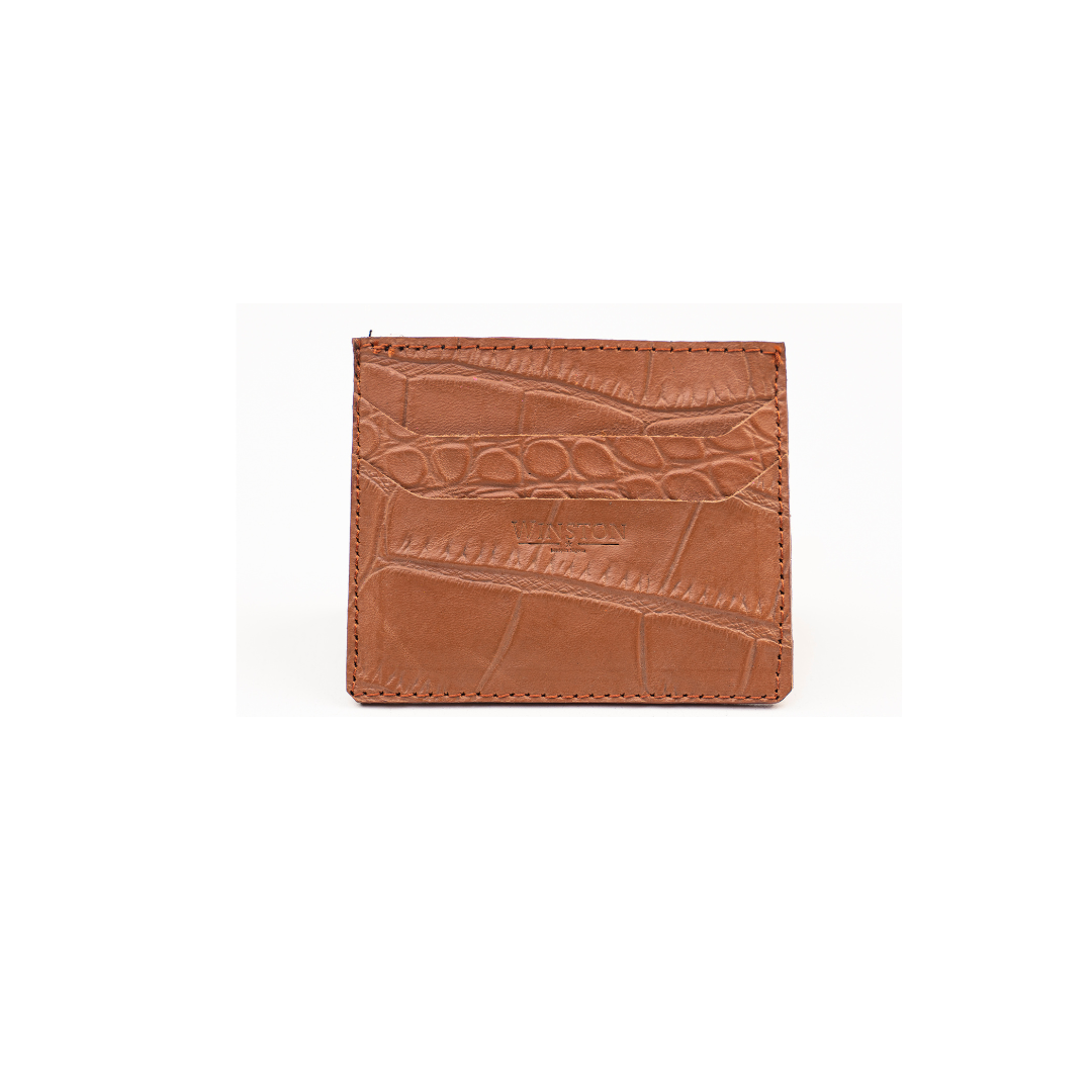 Cardholder: Caramel Crocodile Print