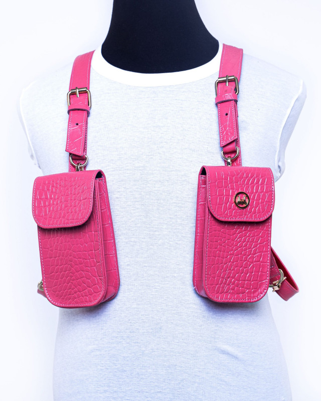 Utility Holster: Baby Pink Crocodile Print