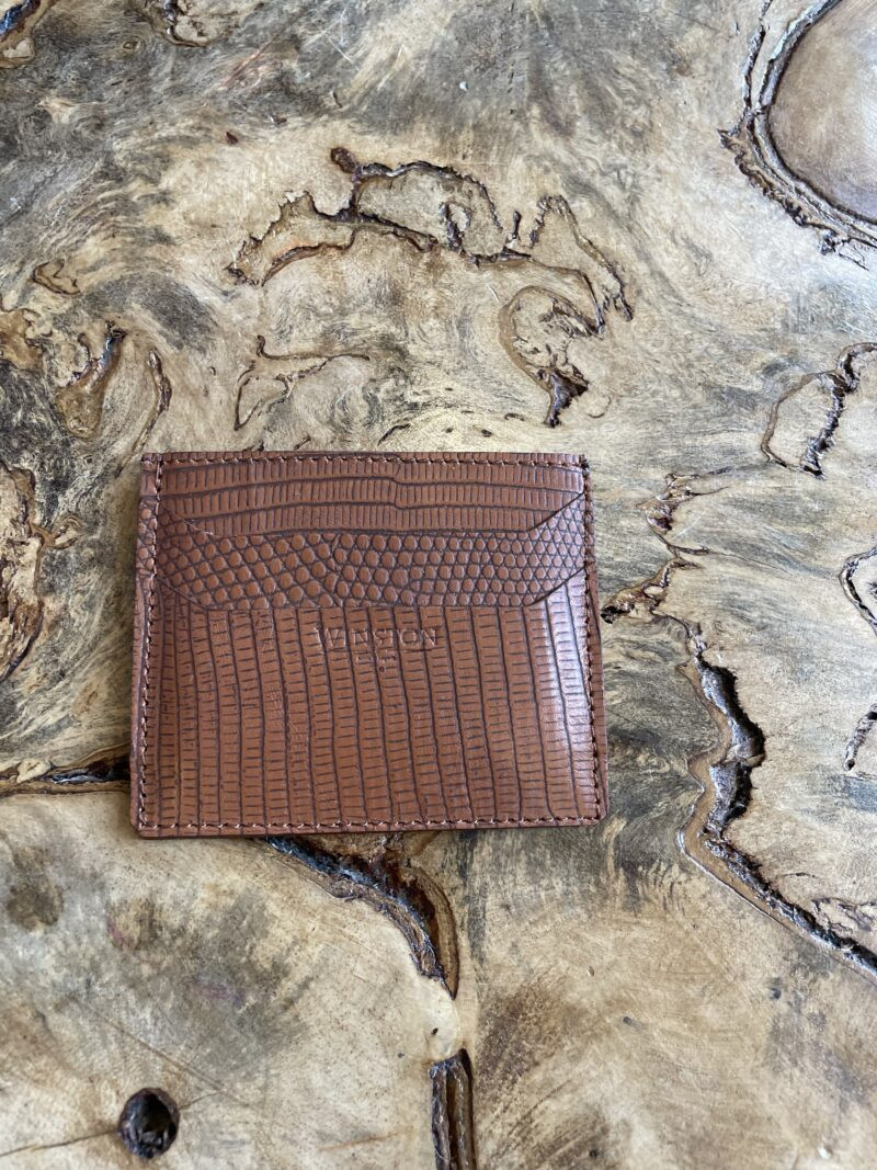 Cardholder: Light Brown Monitor Lizard Print