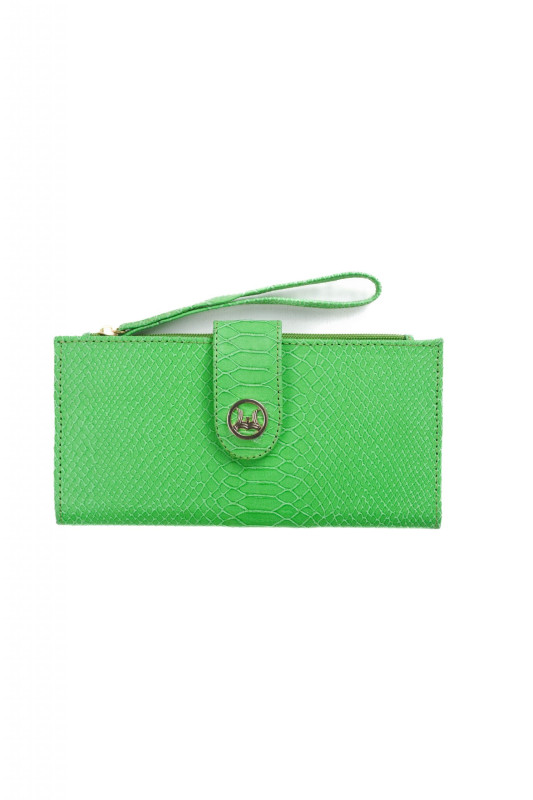 Unisex Wallet: Lime Green Snake Print