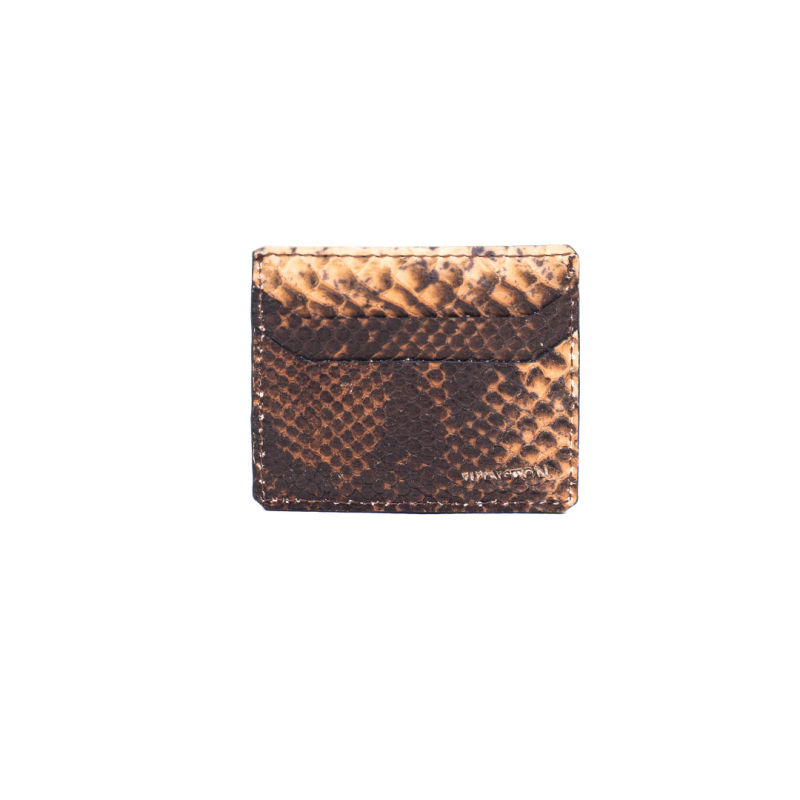 Cardholder: Cream and Coffee Snake Print