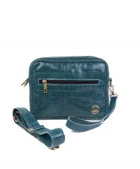 Messenger Bag: Pine Green Snake Print